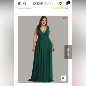Dark green XXL bridesmaid dress